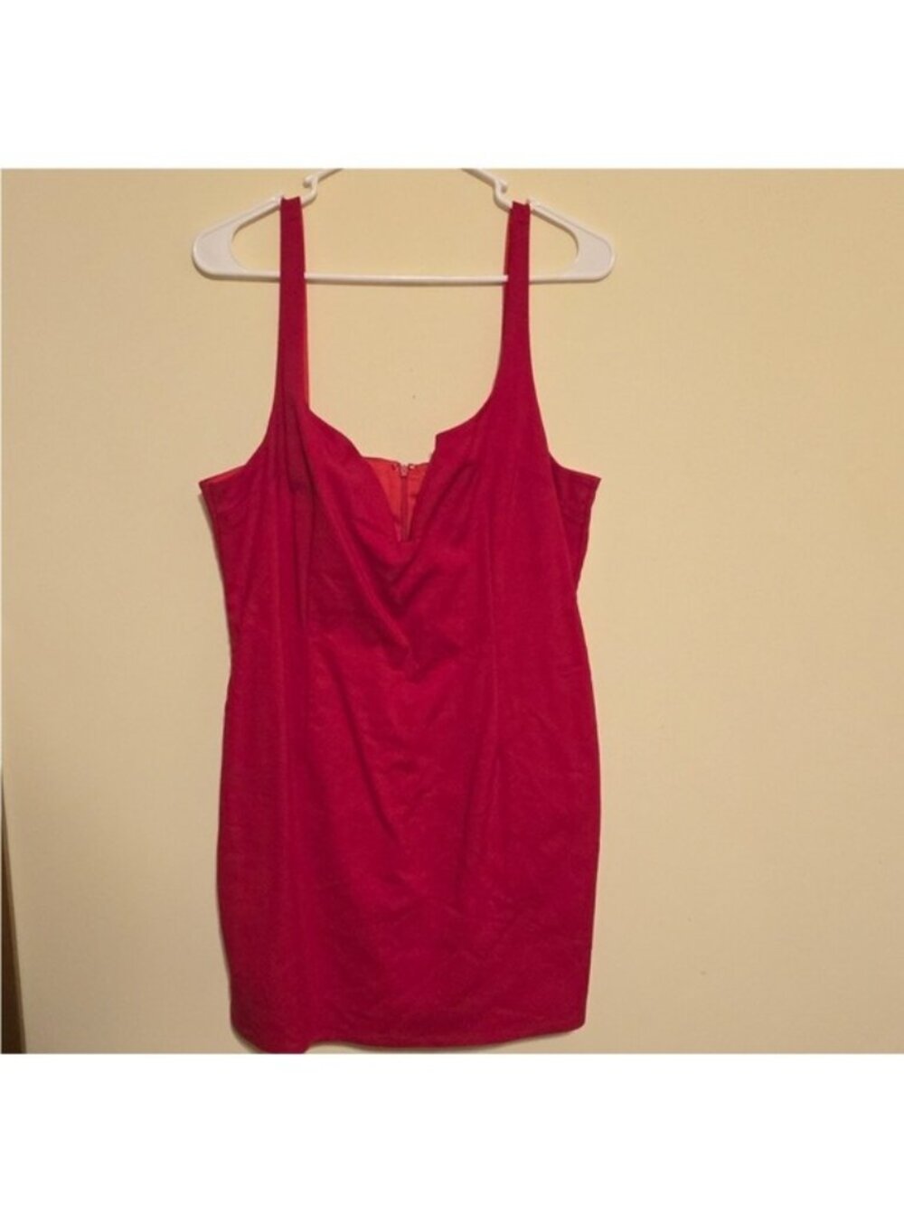 Red Mini Dress with Scoop Neck